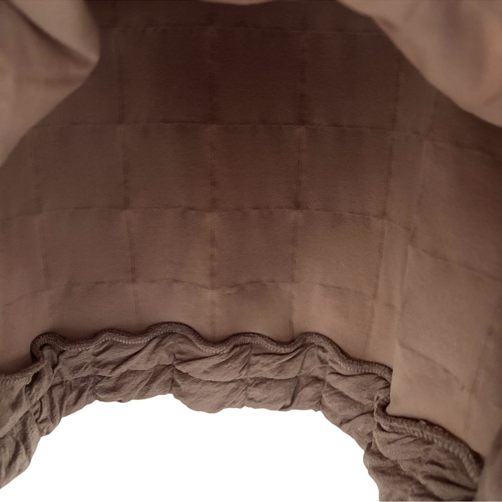 Zara Quilted Pullover Crewneck Sweatshirt Top Xl Taupe - Picture 7 of 8